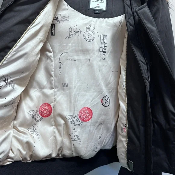 Soia & Kyo Yohann Down Insulated Bomber Black Real Fur Size Large - Picture 10 of 16